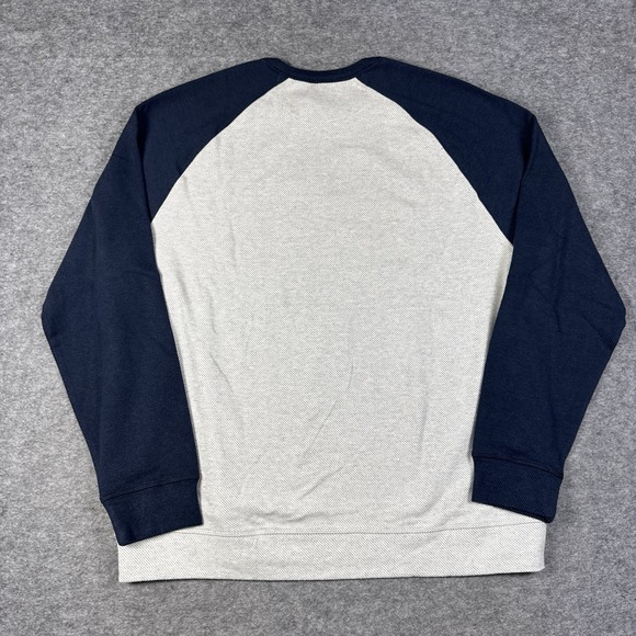 Faherty Sweater Mens XXL Gray Blue Organic Cotton Sweatshirt Knit Pullover - Picture 5 of 15